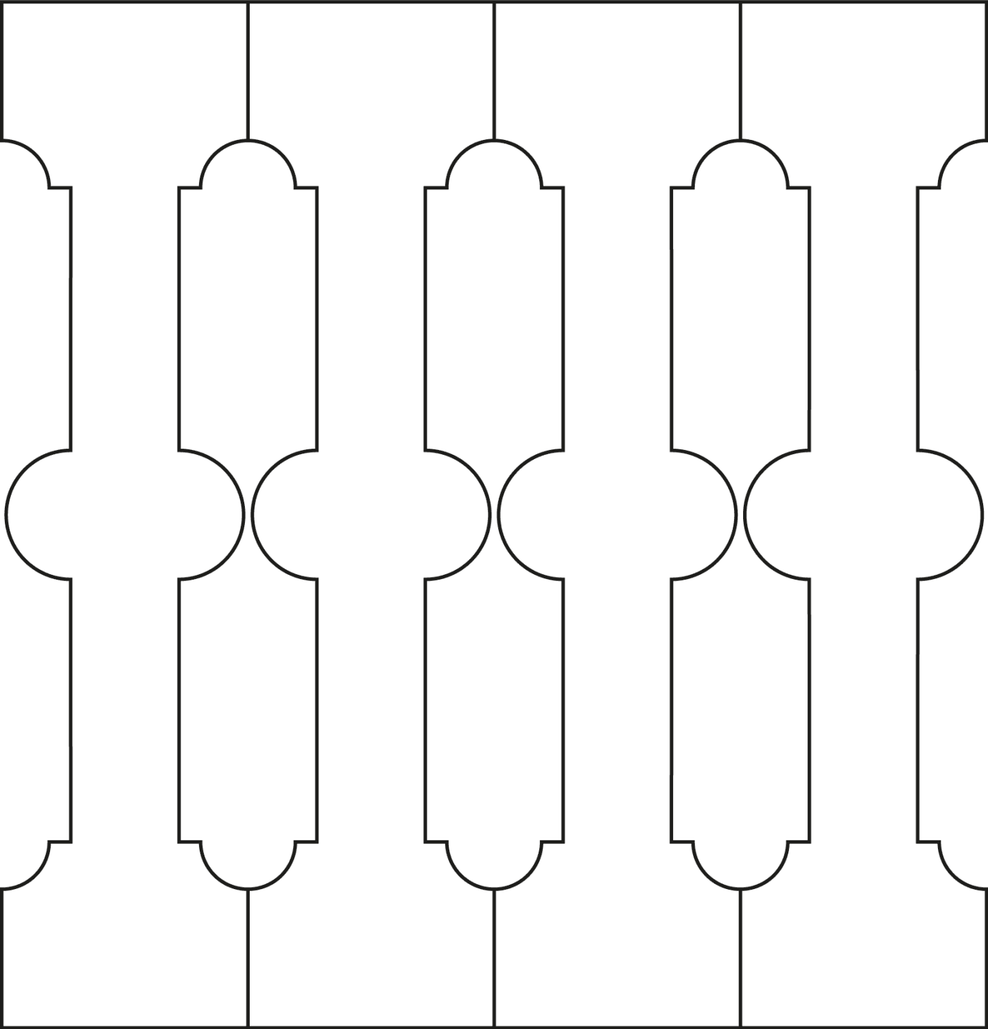 Baluster 004 - The drawing shows 4 Decorative victorian sawn balusters & pickets together