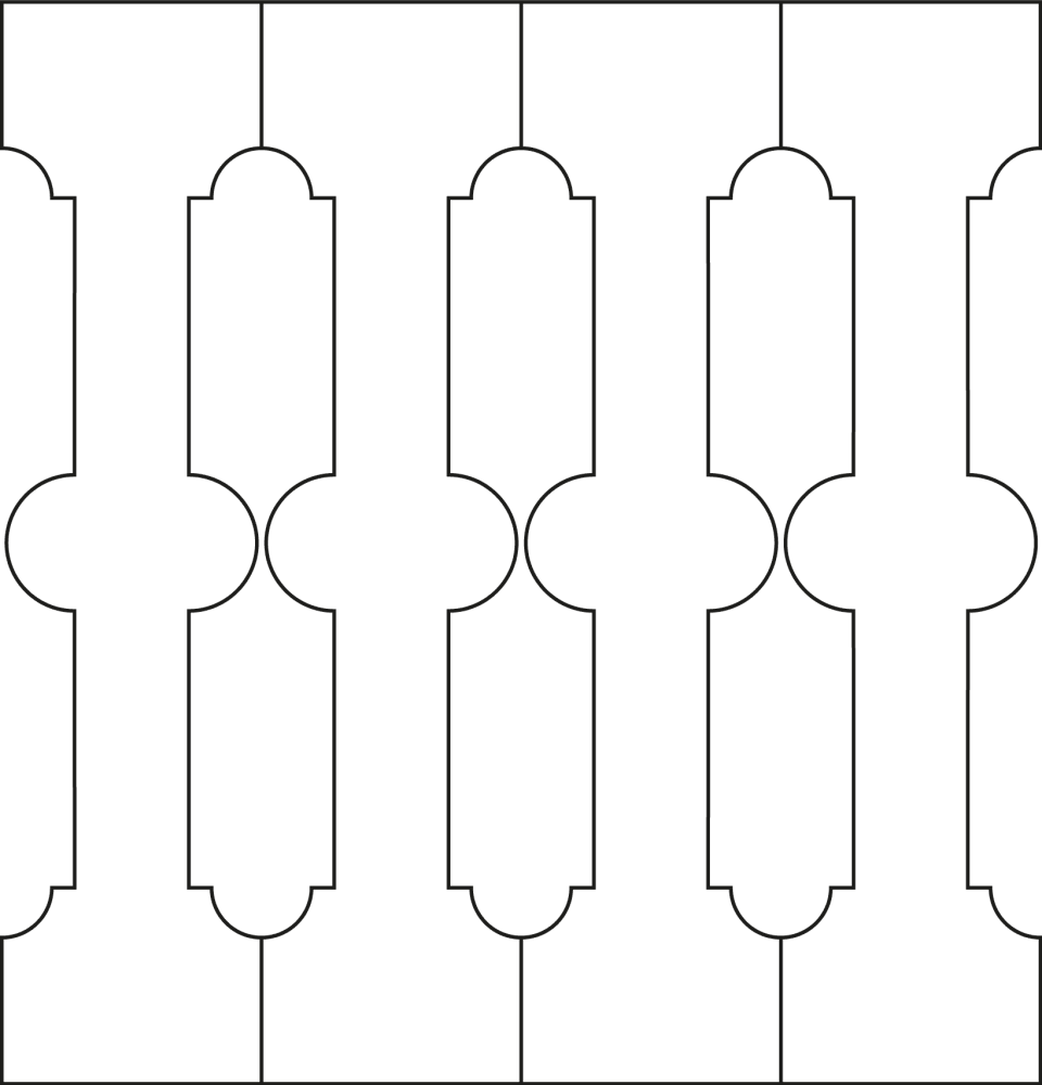 Ziergeländer 003 und Zierzäune im schwedischen Stil. Das Bild zeigt 4 Teile zusammen.