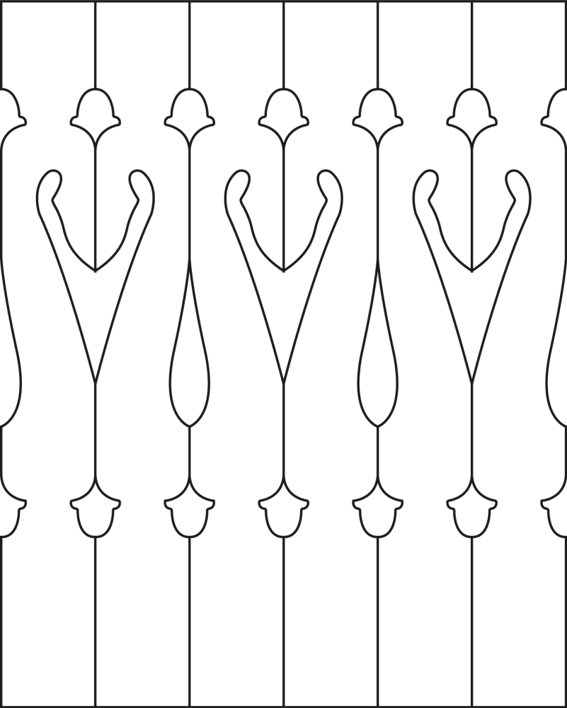Baluster 006 - The drawing shows 6 Decorative victorian sawn balusters & pickets together