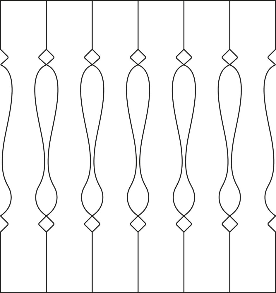 Baluster 008 - The drawing shows 6 Decorative victorian sawn balusters & pickets together