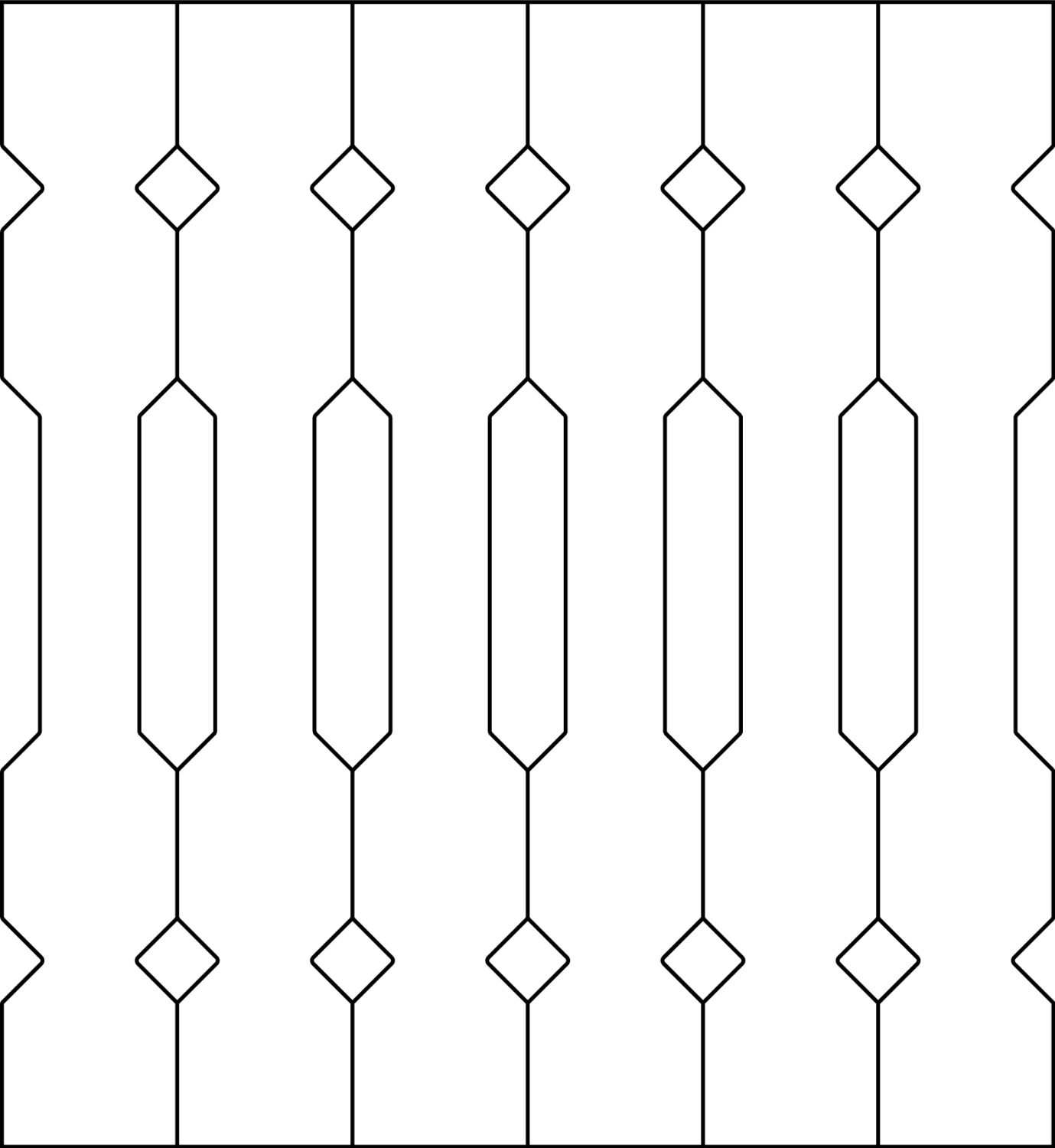 Baluster 019A - The drawing shows 6 Decorative victorian sawn balusters & pickets together