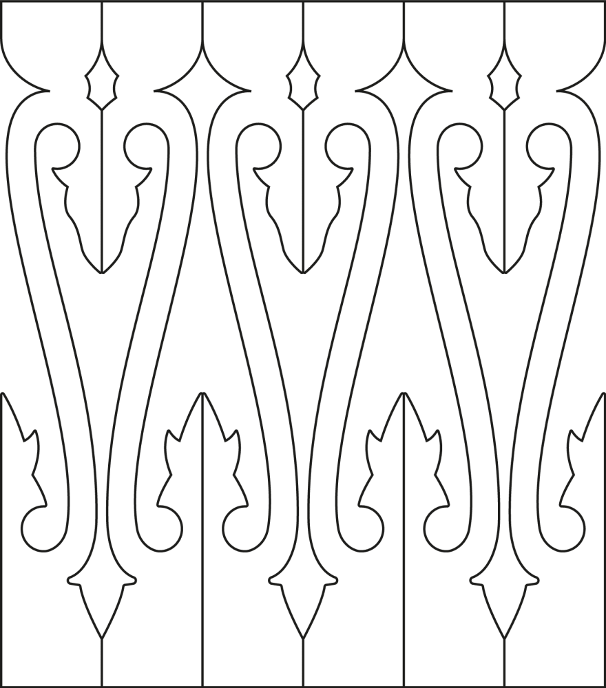 Baluster 020 - The drawing shows 6 Decorative victorian sawn balusters & pickets together