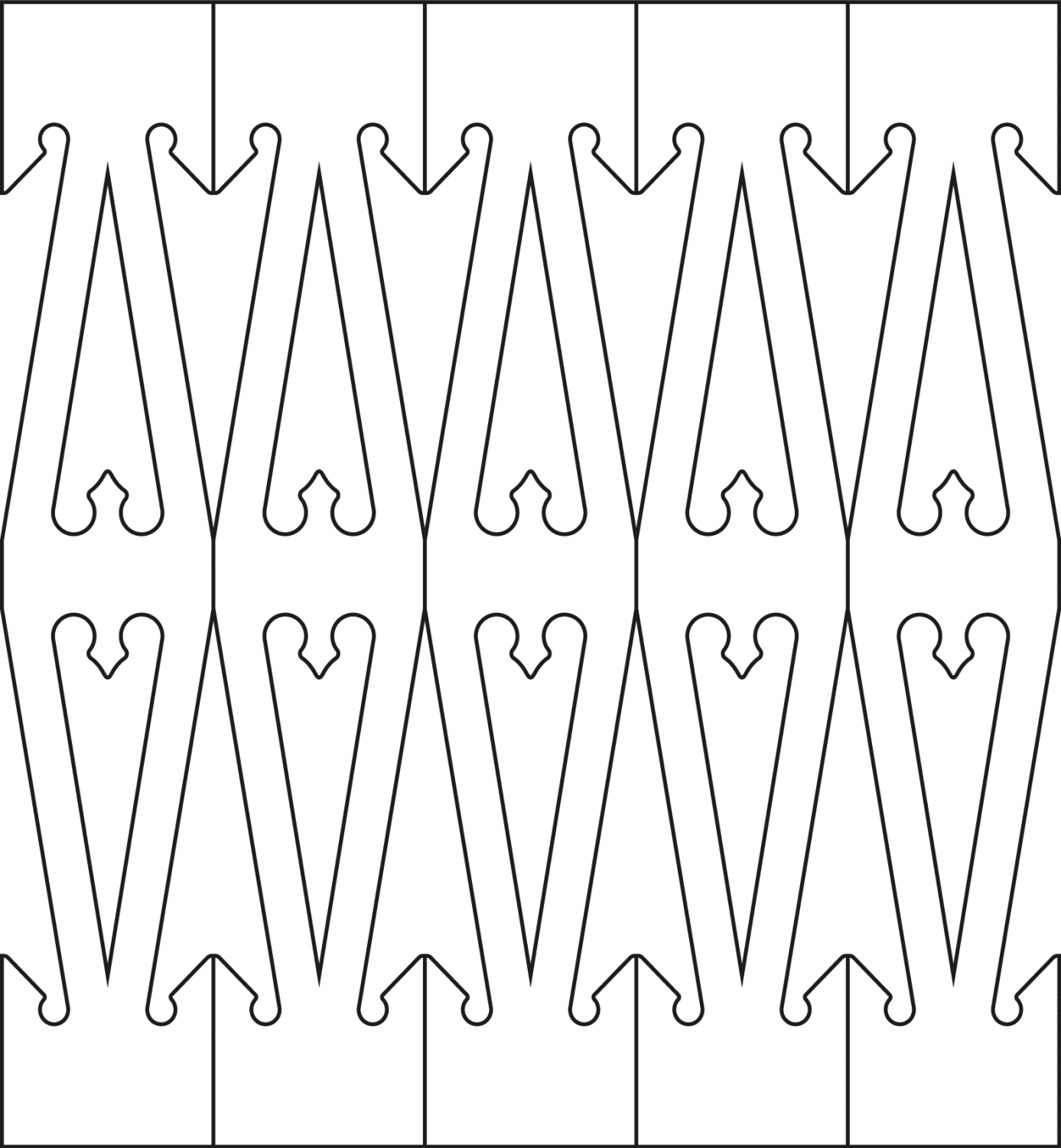 Baluster 027 - The drawing shows 5 Decorative victorian sawn balusters & pickets together