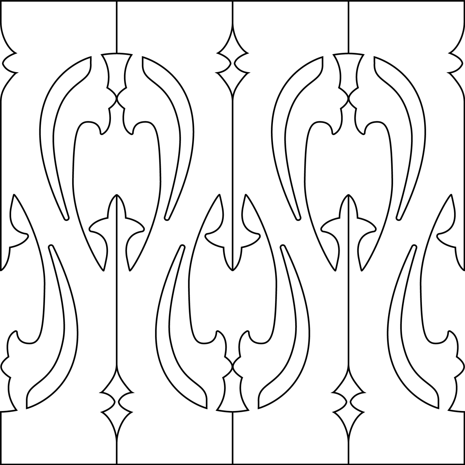 Baluster 052 - The drawing shows 4 Decorative victorian sawn balusters & pickets together
