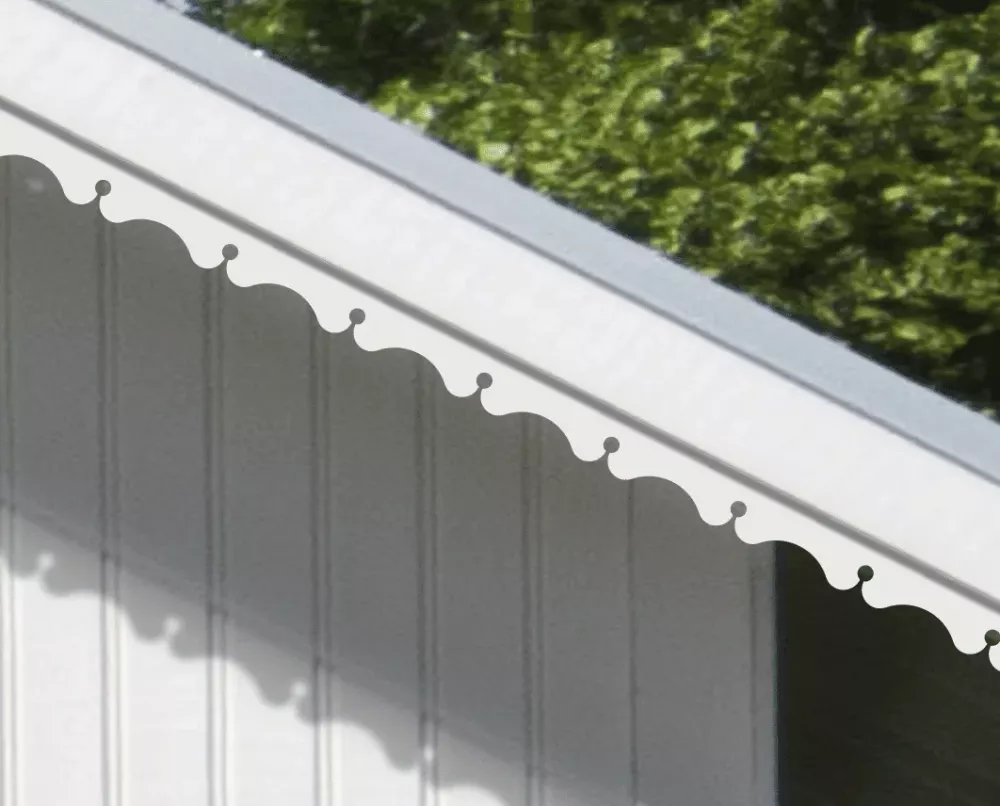 A white house with victorian decoration & running trim 007 for eaves & bargeboards from Swedish Gaveldekor