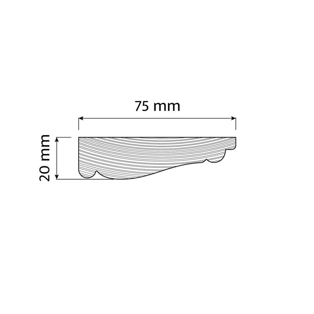 Plinth Block - Pine - 75 x 20 mm - No. 1202
