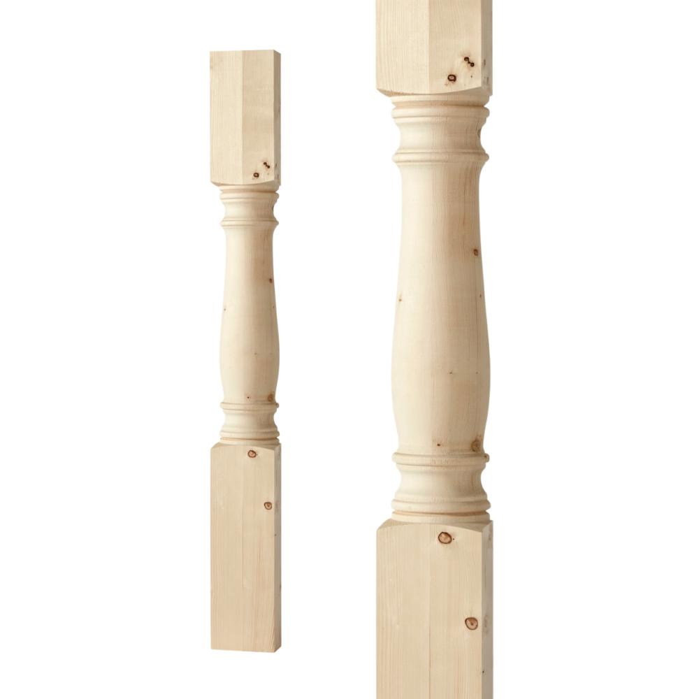 Halvstolpe 1180 x 130 x 65 mm - Svarvad - Nr. 30-NG-128H