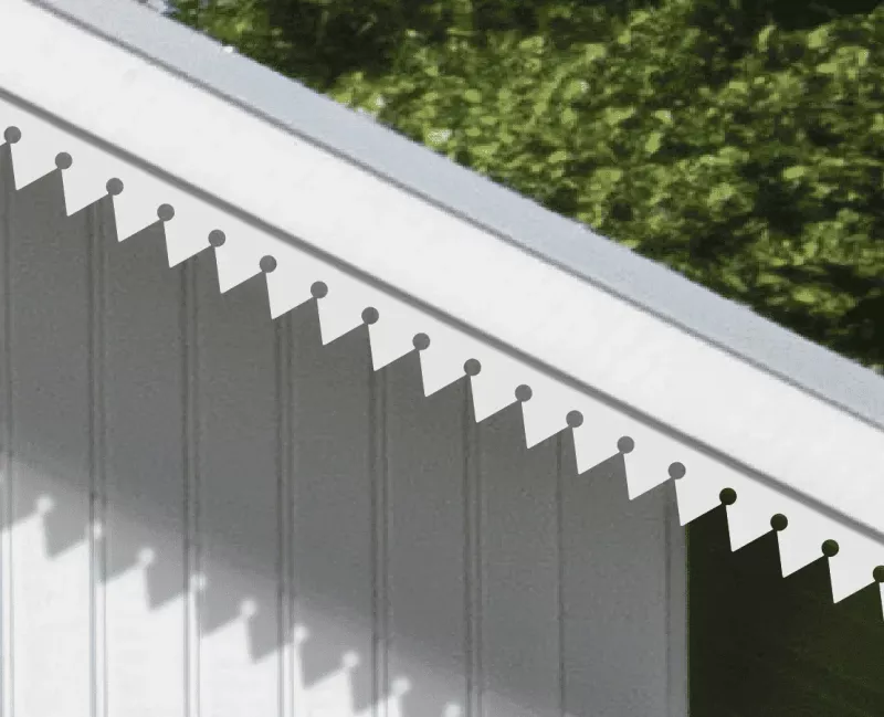 A white house with victorian decoration & running trim 019 for eaves & bargeboards from Swedish Gaveldekor