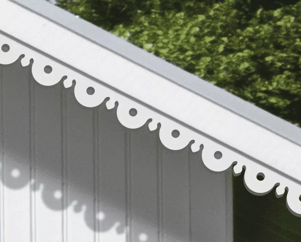 Running trim 022 - A white house with victorian decoration for eaves & bargeboards from Swedish Gaveldekor