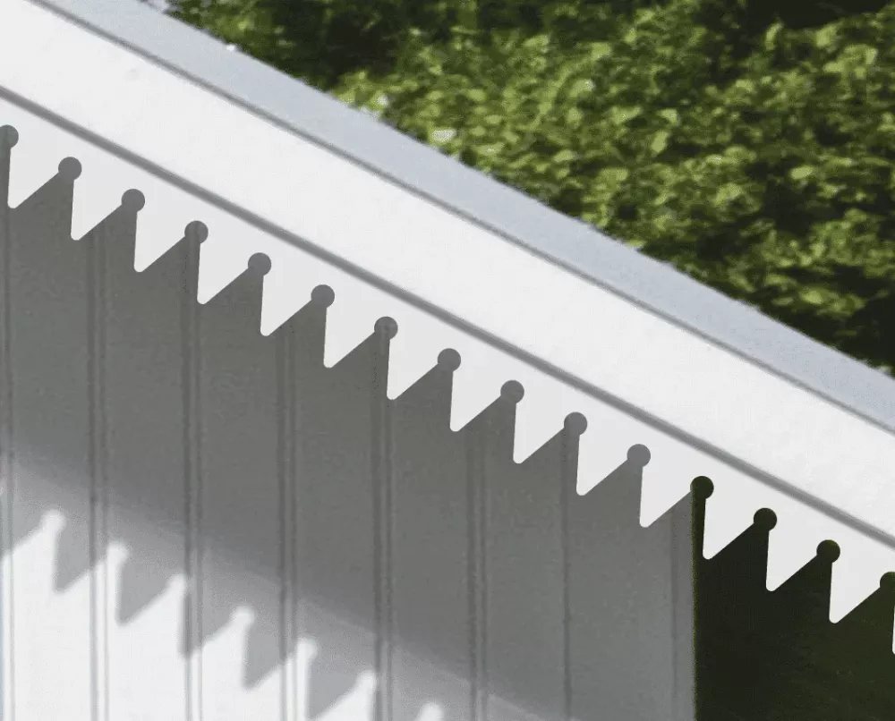 A white house with victorian decoration & running trim 032 for eaves & bargeboards from Swedish Gaveldekor