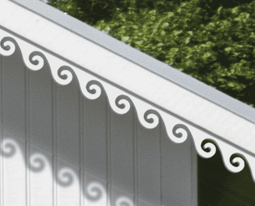 A white house with victorian decoration & running trim 001 for eaves & bargeboards from Swedish Gaveldekor