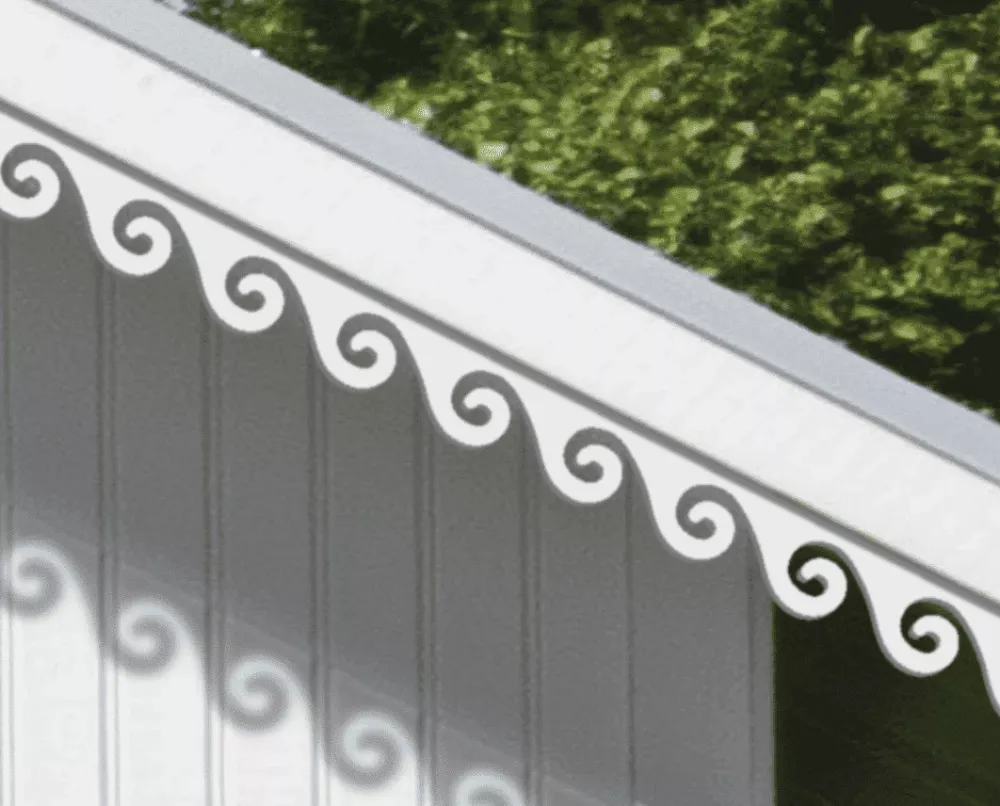 A white house with victorian decoration & running trim 001 for eaves & bargeboards from Swedish Gaveldekor