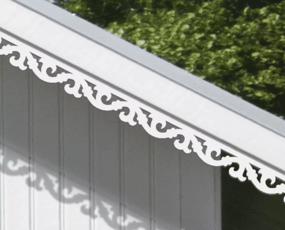 A white house with victorian decoration & running trim 003 for eaves & bargeboards from Swedish Gaveldekor