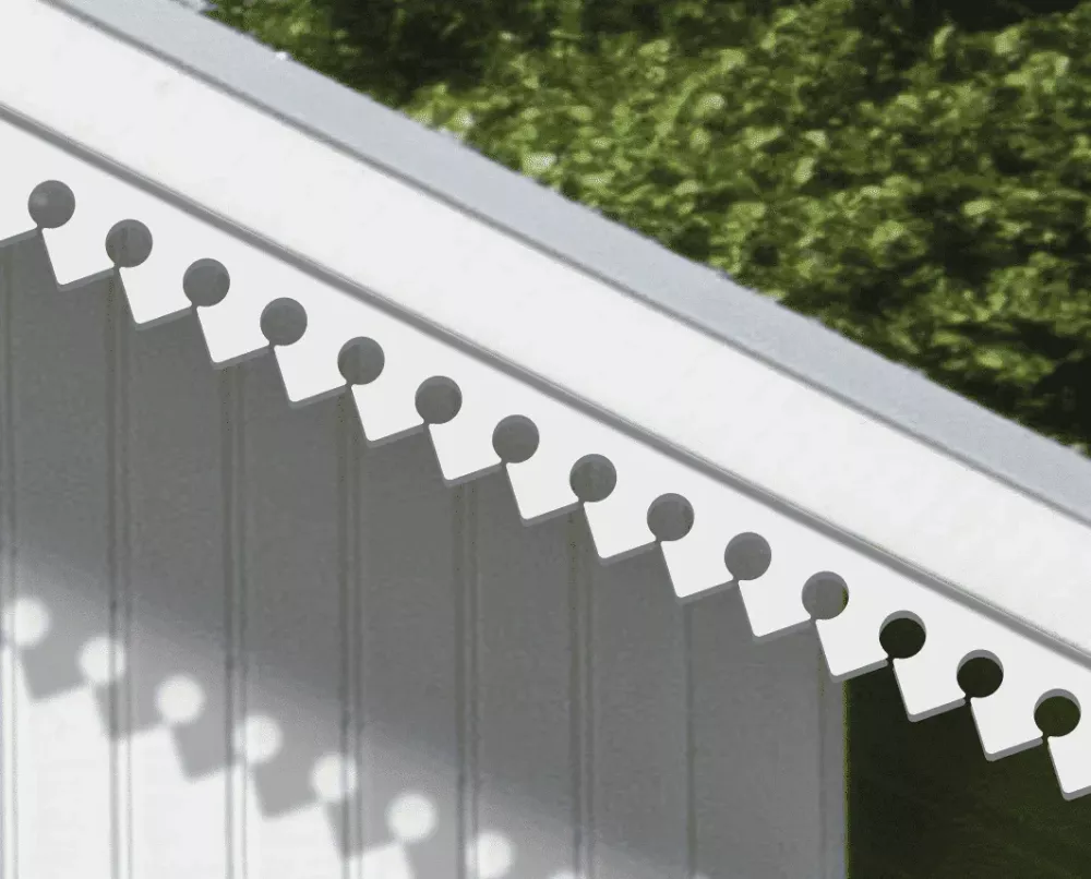 A white house with victorian decoration & running trim 004 for eaves & bargeboards from Swedish Gaveldekor