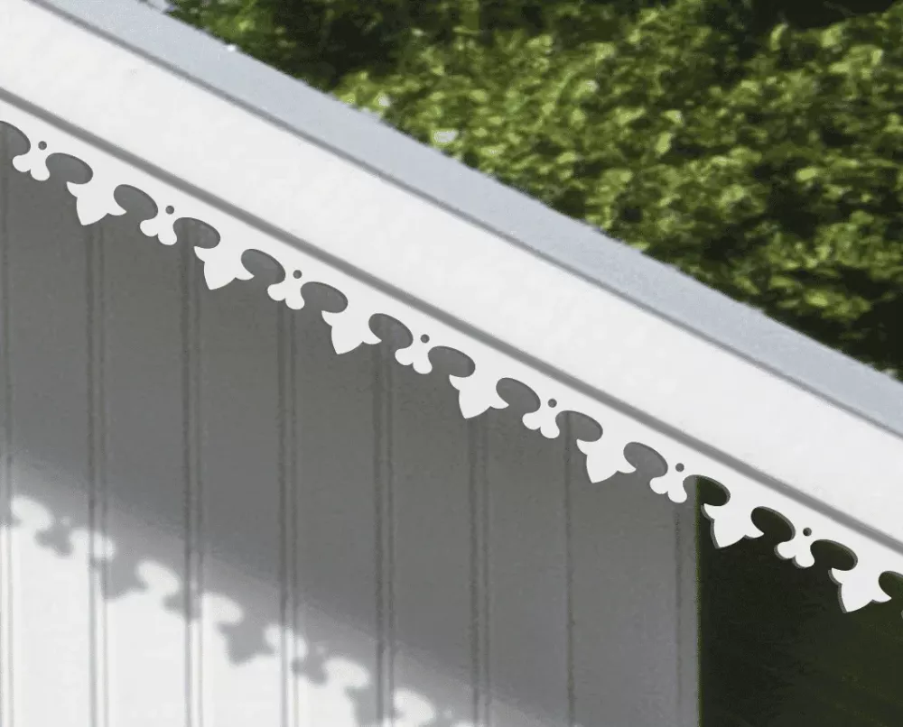 A white house with victorian decoration & running trim 006 for eaves & bargeboards from Swedish Gaveldekor