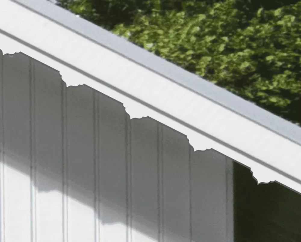 A white house with victorian decoration & running trim 013 for eaves & bargeboards from Swedish Gaveldekor