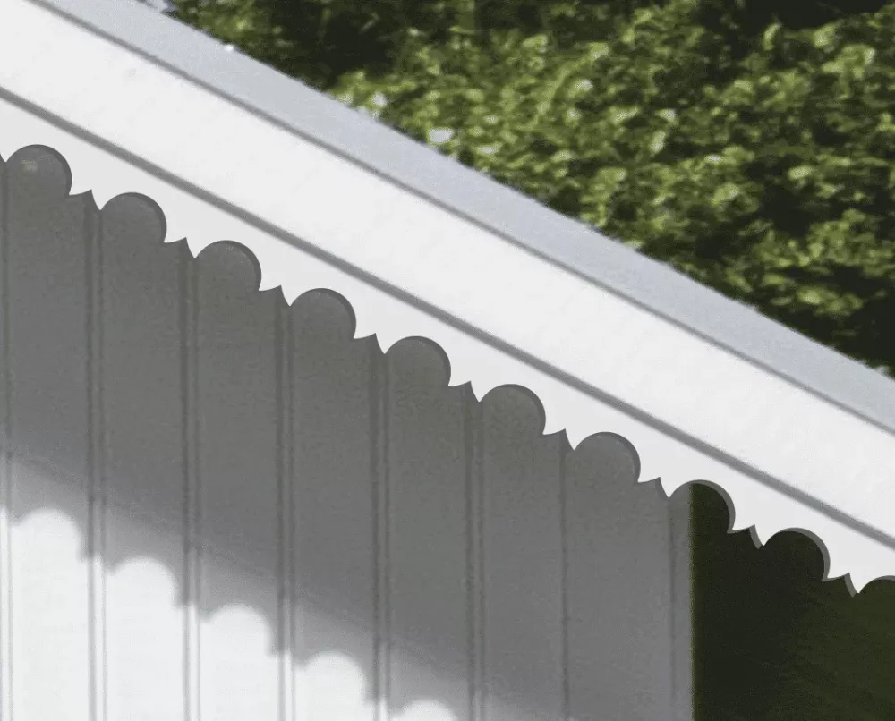 A white house with victorian decoration & running trim 016 for eaves & bargeboards from Swedish Gaveldekor