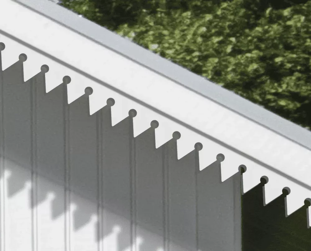 A white house with victorian decoration & running trim 017 for eaves & bargeboards from Swedish Gaveldekor