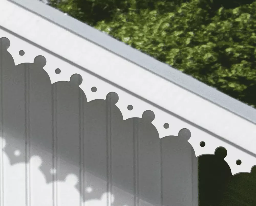 Running trim 034 - A white house with victorian decoration for eaves & bargeboards from Swedish Gaveldekor