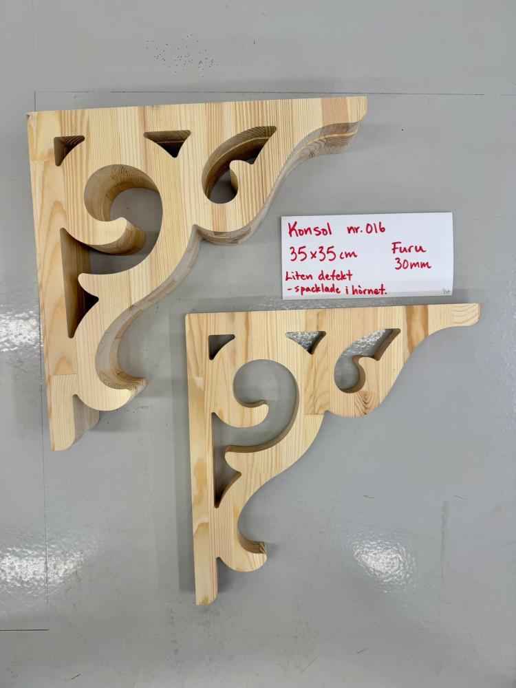 Zierkonsole für Veranda - Kiefernholz - Nr.016-F 35 x 35 cm Stärke 30mm Outlet 2. Wahl