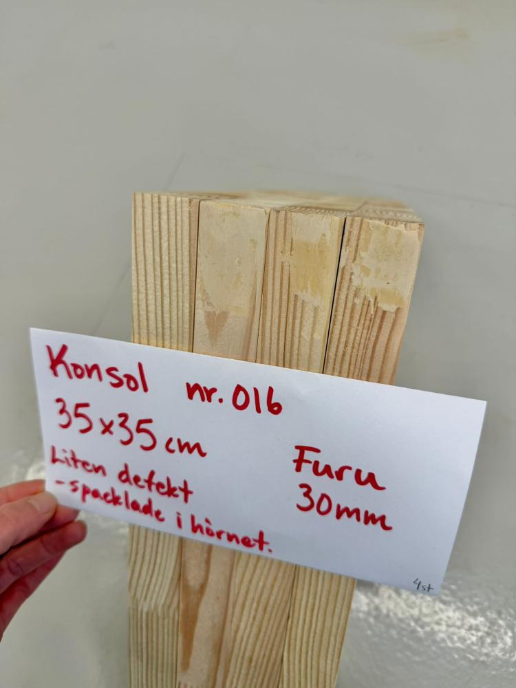 Zierkonsole für Veranda - Kiefernholz - Nr.016-F 35 x 35 cm Stärke 30mm Outlet 2. Wahl