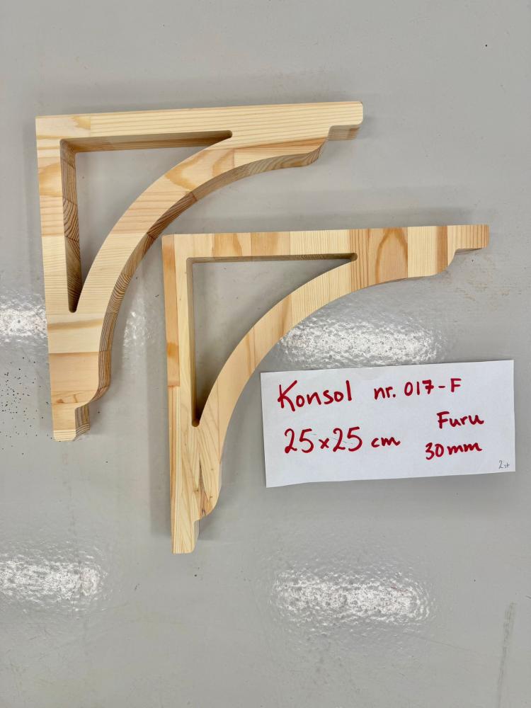 Wooden Victorian Bracket - No. 1-017-F 25x25cm Pine 30mm OUTLET