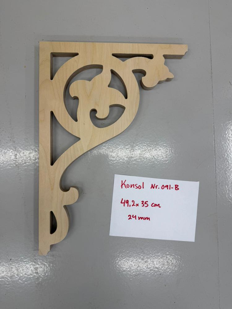 Wooden Victorian Bracket - No. 1-091-B 35x49,2cm Birch 24mm OUTLET