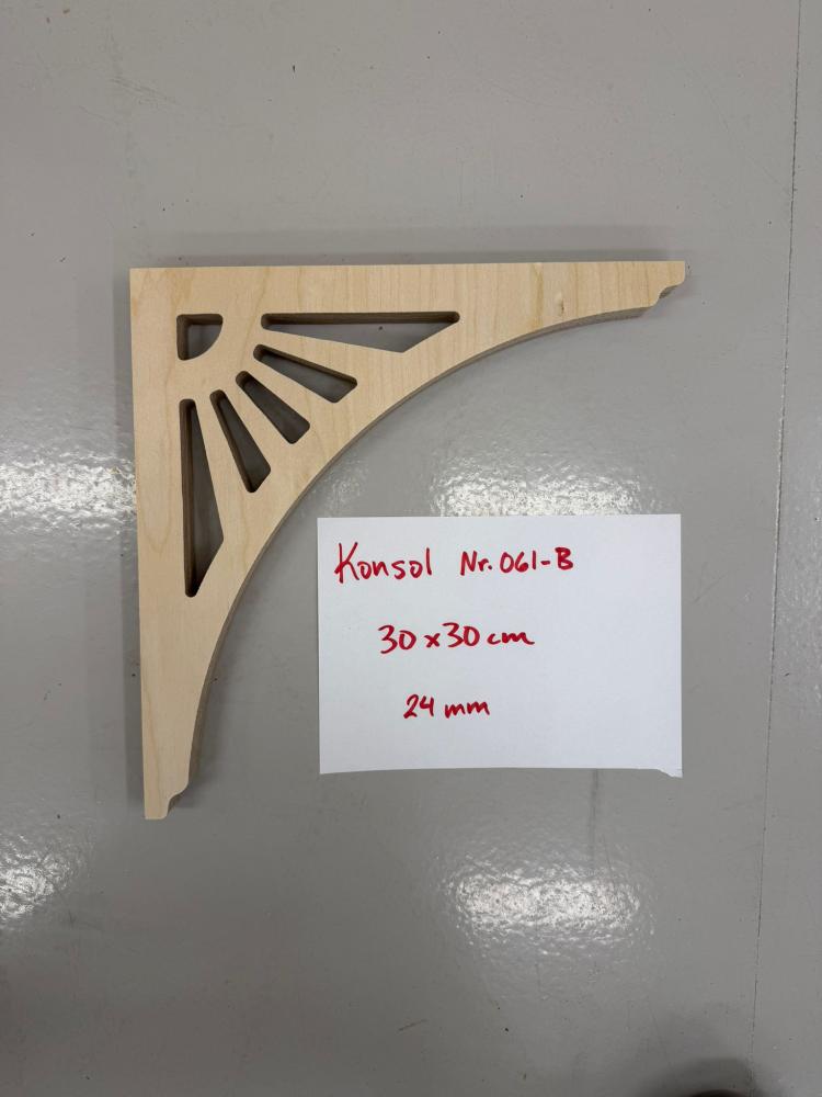 Wooden Victorian Bracket - No. 061-B 30x30cm Birch 24mm OUTLET