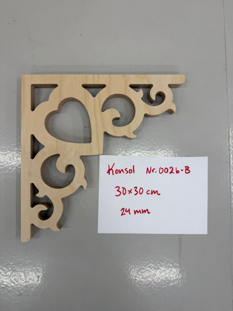 Wooden Victorian Bracket - No. 002b-B 30x30cm Birch 24mm OUTLET