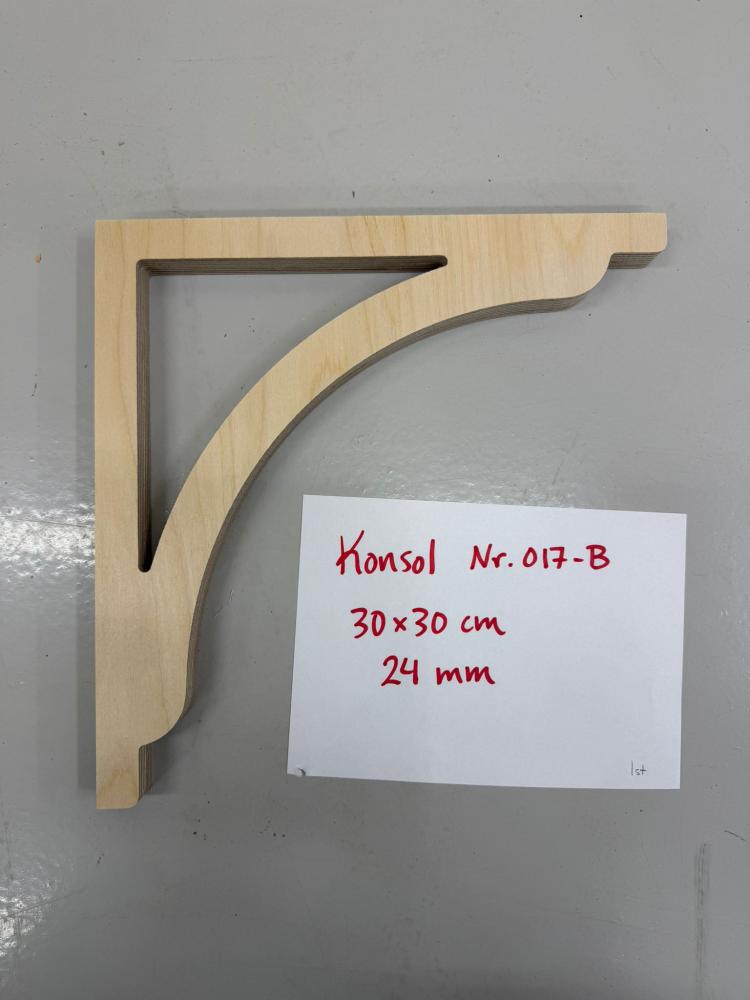 Wooden Victorian Bracket - No. 017-B 30x30cm Birch 24mm OUTLET