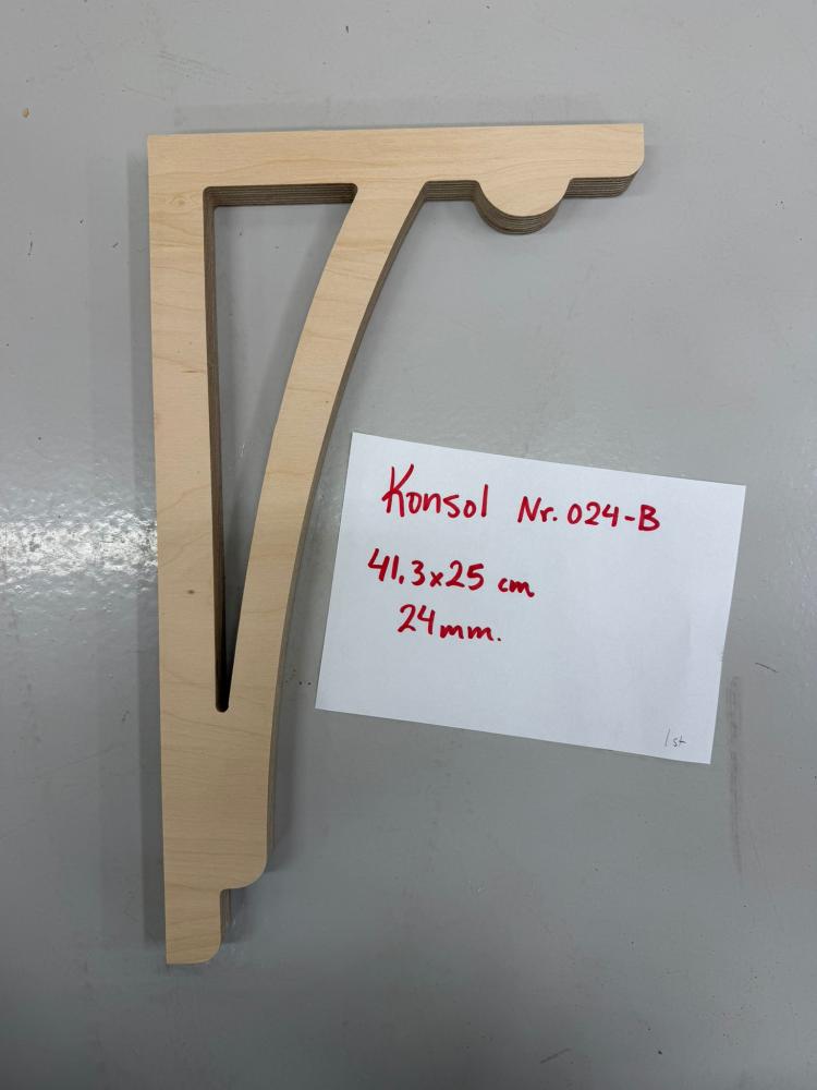 Wooden Victorian Bracket - No. 024-B 25x41,3cm Birch 24mm OUTLET