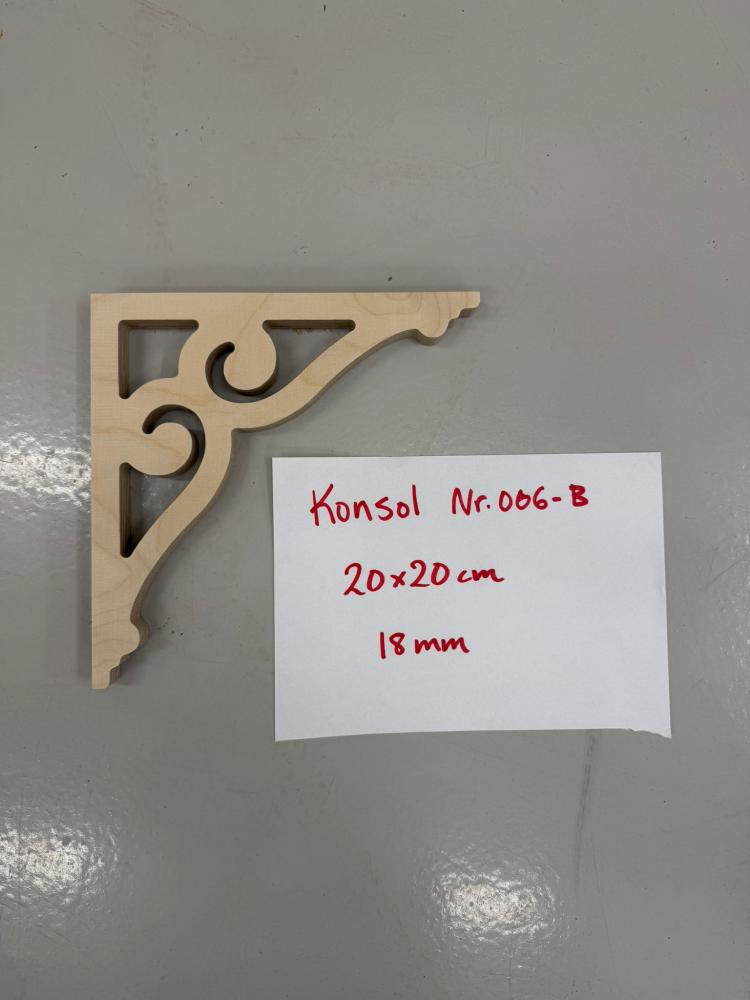 Wooden Victorian Bracket - No. 006-B 20x20cm Birch 18mm OUTLET