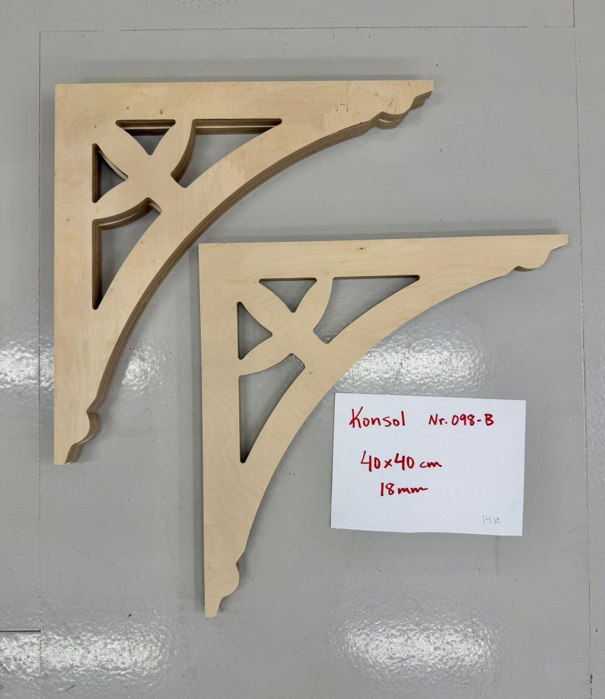 Wooden Victorian Bracket - No. 098-B 40x40cm Birch 18mm OUTLET