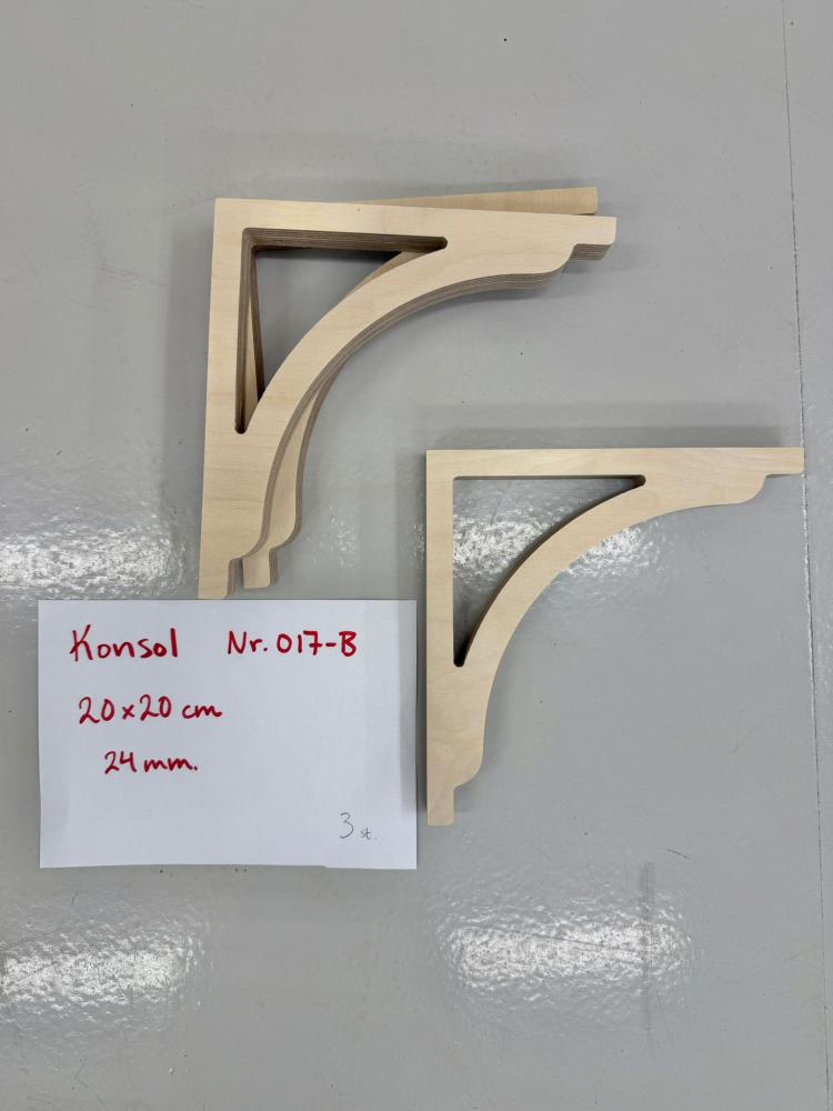 Wooden Victorian Bracket - No. 017-B20x20cm Birch 24mm OUTLET