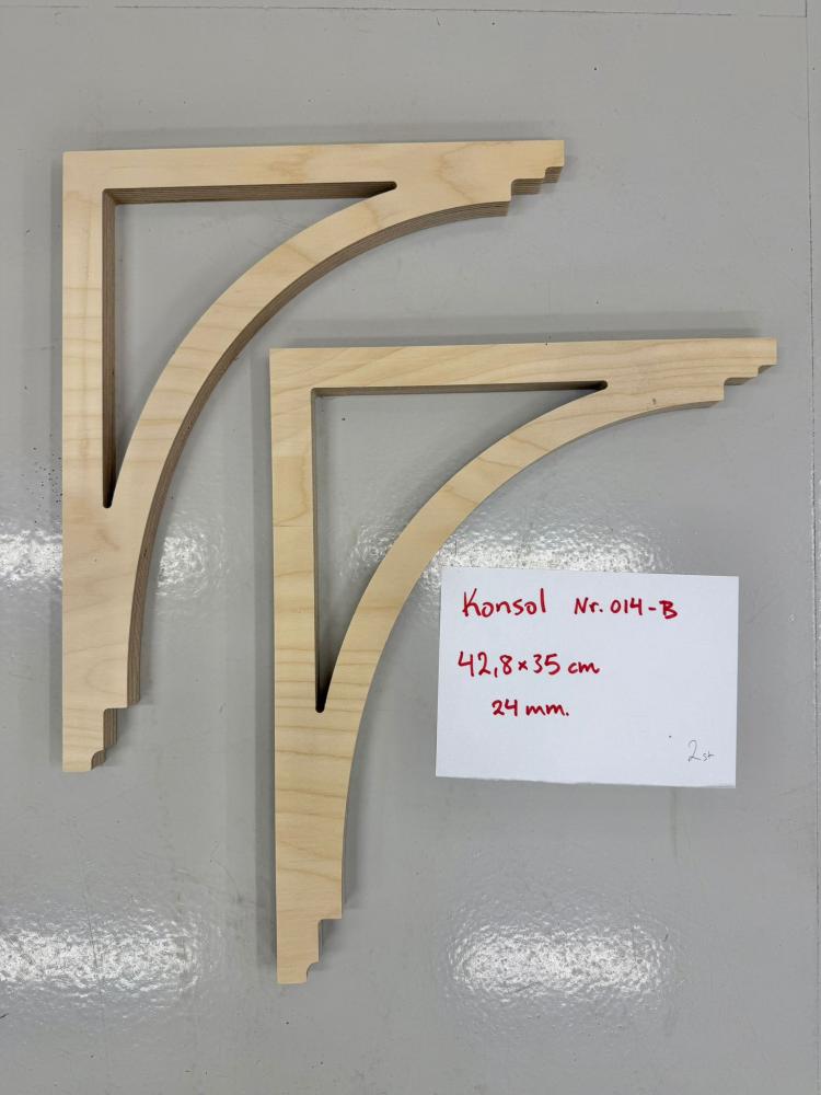 Wooden Victorian Bracket - No. 014-B 35x42,8cm Birch 24mm OUTLET