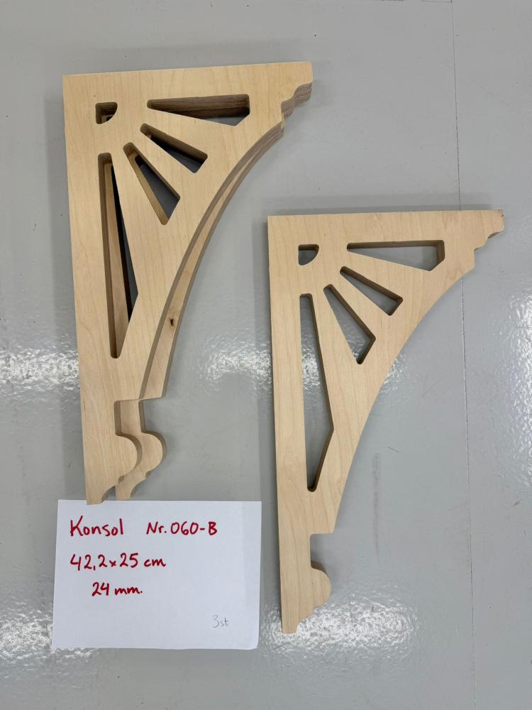 Wooden Victorian Bracket - No. 060-B 25x42,2cm Birch 24mm OUTLET