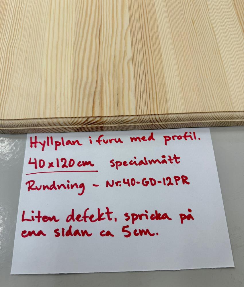 Regalboden - profilierte Kante - abgerundet 40x120cm - Nr. 40-12-PR Outlet 2. Wahl