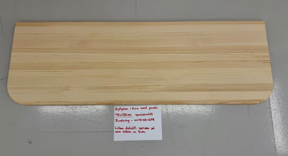 Regalboden - profilierte Kante - abgerundet 40x120cm - Nr. 40-12-PR Outlet 2. Wahl