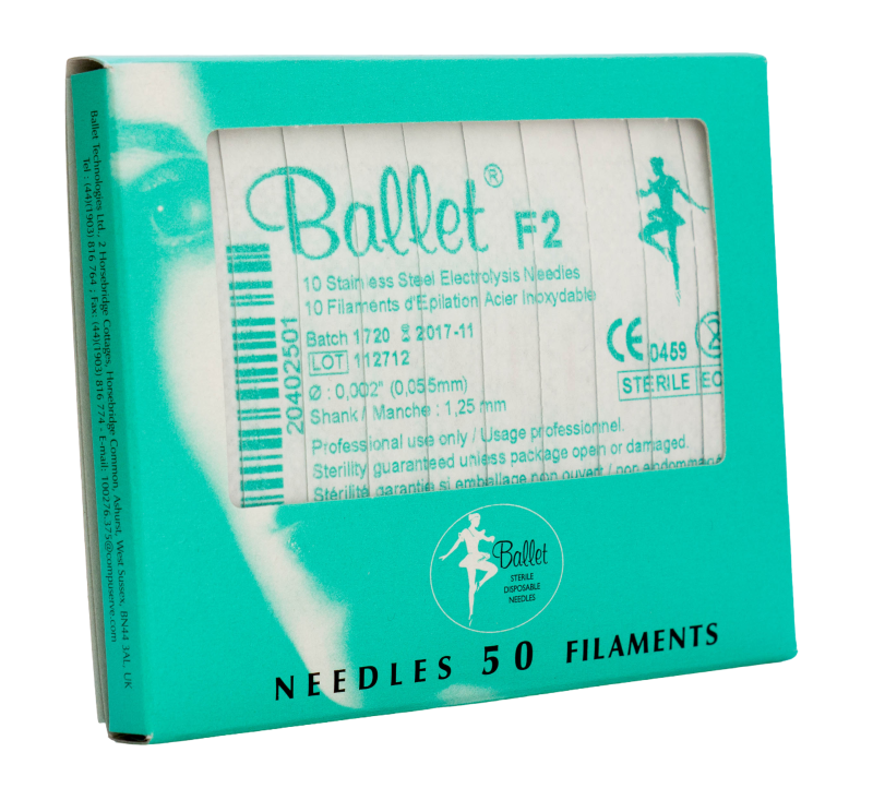 Epileringsnål Ballet oisolerad F-skaft 50 st