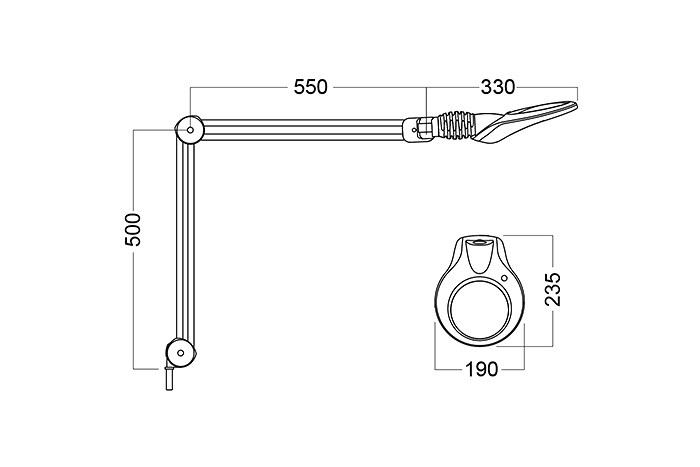 Förstoringslampa Luxo KFM Led T105 3D