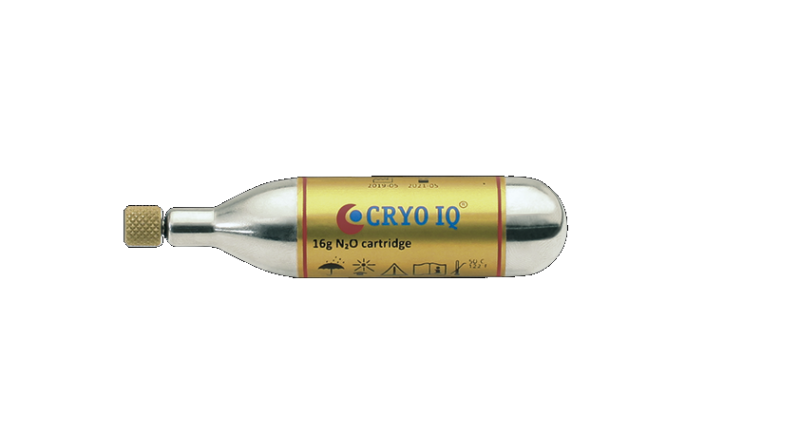 Gasbehållare 25 g, N2O med ventil CryoIQ