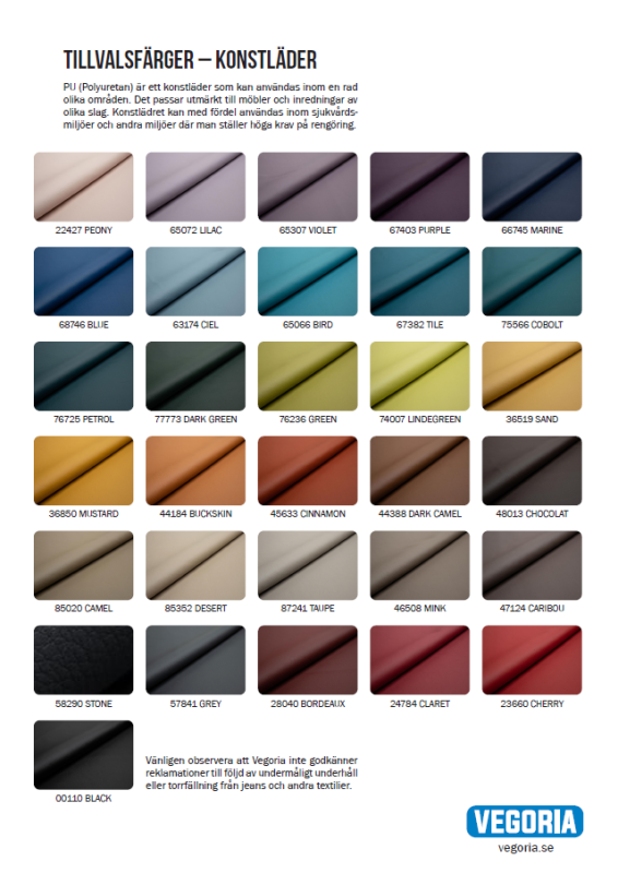 Tillvalsfärg Illusion till Vegoria stolar