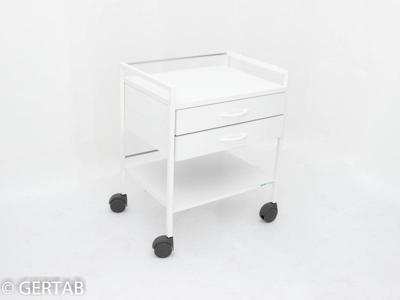 Klinikbord med 2 lådor 1 insats. Vit