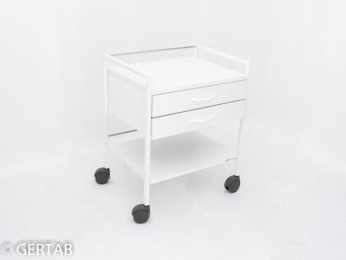Klinikbord med 2 lådor 1 insats. Vit