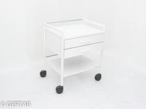 Klinikbord med 2 lådor 1 insats. Vit