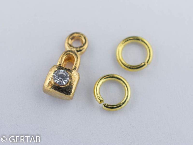 Nageldekor hängsmycke lås guld