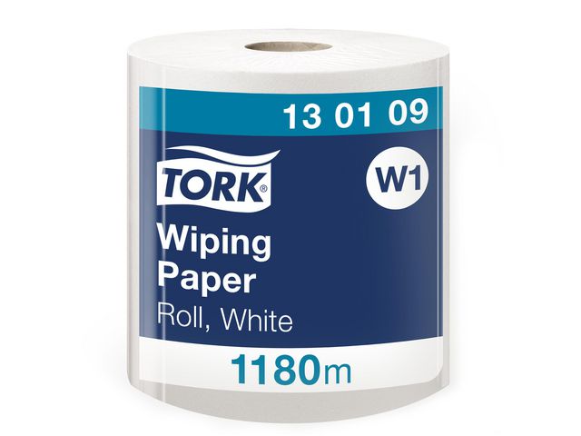 Torkduk på rulle vit 34cm