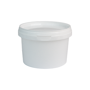 Burk plast med lock 570ml vit