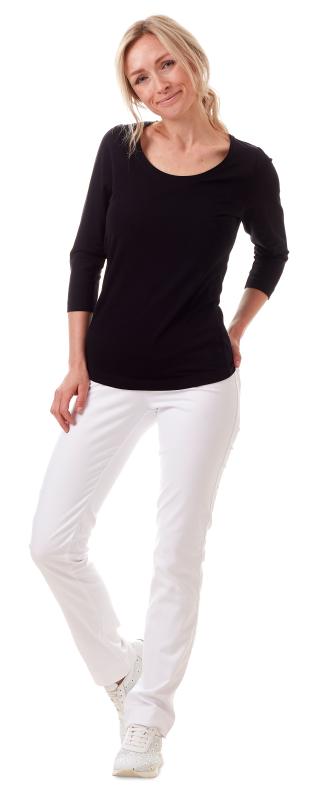 Kläder stretchbyxa vit med resår Ella