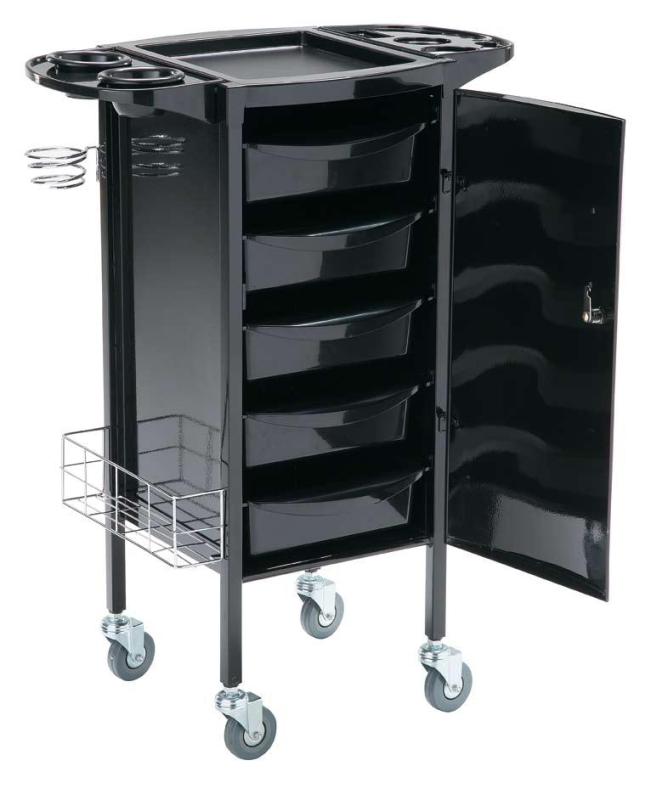 Klinikbord svart H92 x D35 x B37cm